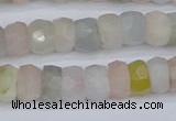 CMG216 15.5 inches 4*7mm faceted rondelle morganite beads