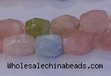 CMG229 15.5 inches 10*12mm - 12*16mm faceted nuggets morganite beads