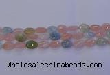 CMG231 15.5 inches 8*12mm flat teardrop morganite beads wholesale