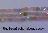 CMG260 15.5 inches 12*12mm faceted square morganite beads