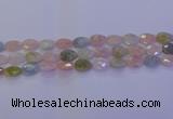 CMG271 15.5 inches 8*12mm faceted flat teardrop morganite beads