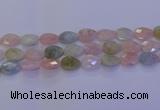 CMG273 15.5 inches 12*16mm faceted flat teardrop morganite beads