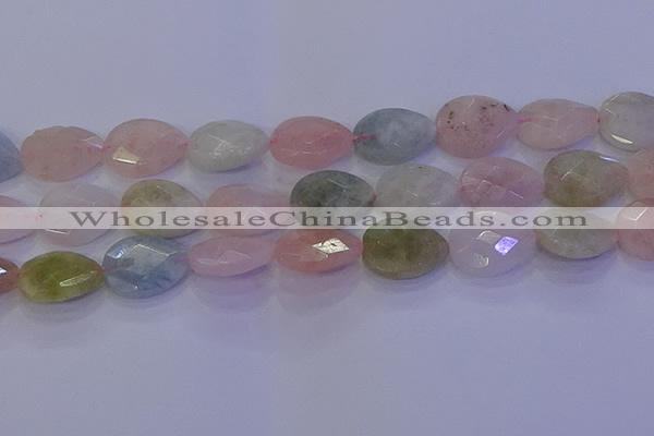 CMG274 15.5 inches 13*18mm faceted flat teardrop morganite beads