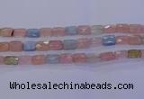 CMG277 15.5 inches 8*12mm faceted rectangle morganite beads