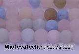 CMG301 15.5 inches 6mm round matte morganite beads wholesale