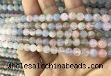 CMG341 15.5 inches 6mm round natural morganite beads