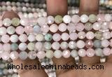 CMG345 15.5 inches 6mm faceted round morganite beads wholesale