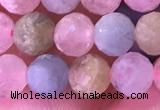 CMG397 15.5 inches 5mm faceted round morganite beads wholesale