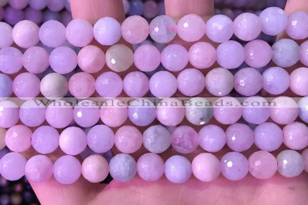 CMG398 15.5 inches 8mm faceted round morganite beads wholesale