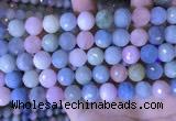 CMG418 15.5 inches 12mm faceted round morganite gemstone beads