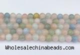 CMG432 15.5 inches 9mm round morganite beads wholesale