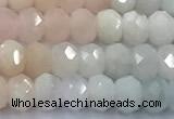 CMG456 15 inches 4*6mm faceted rondelle morganite beads