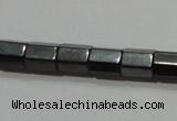 CMH107 15.5 inches 5*6mm faceted tube magnetic hematite beads