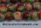 CMJ424 15.5 inches 10mm round rainbow jade beads wholesale