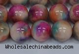 CMJ446 15.5 inches 12mm round rainbow jade beads wholesale