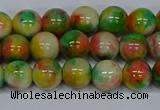 CMJ458 15.5 inches 8mm round rainbow jade beads wholesale