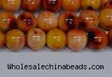 CMJ647 15.5 inches 8mm round rainbow jade beads wholesale