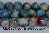 CMJ731 15.5 inches 8mm round rainbow jade beads wholesale