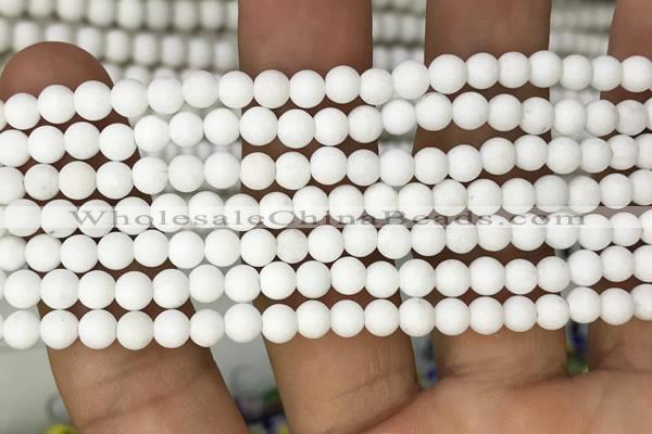 CMJ800 15.5 inches 4mm round matte Mashan jade beads wholesale