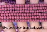 CMJ830 15.5 inches 4mm round matte Mashan jade beads wholesale