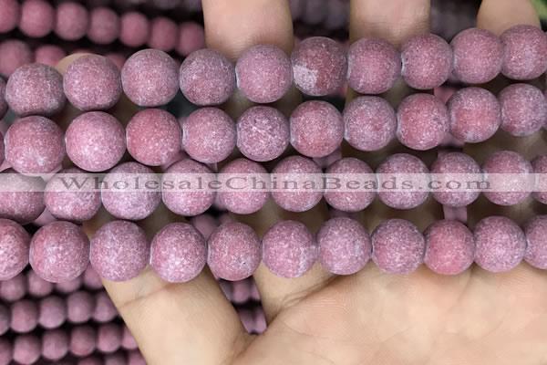 CMJ834 15.5 inches 12mm round matte Mashan jade beads wholesale