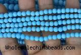 CMJ835 15.5 inches 4mm round matte Mashan jade beads wholesale