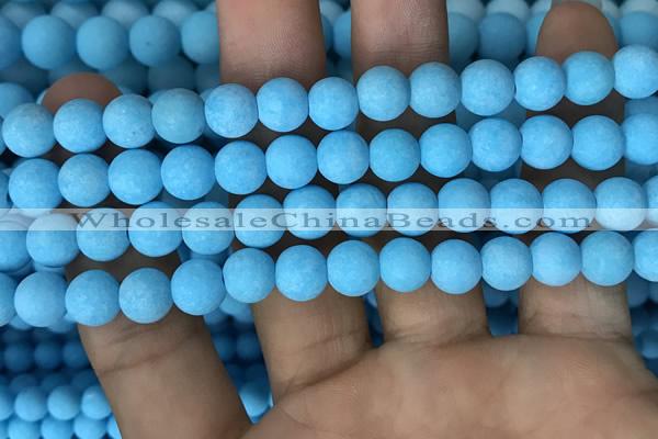 CMJ837 15.5 inches 8mm round matte Mashan jade beads wholesale