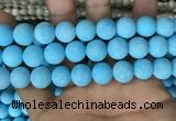 CMJ839 15.5 inches 12mm round matte Mashan jade beads wholesale