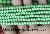 CMJ840 15.5 inches 4mm round matte Mashan jade beads wholesale