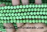 CMJ841 15.5 inches 6mm round matte Mashan jade beads wholesale