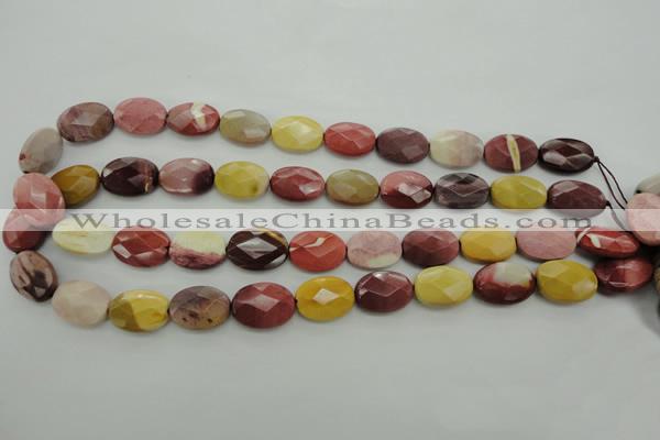 CMK155 15.5 inches 13*18mm faceted oval mookaite beads wholesale