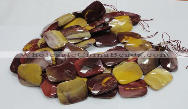 CMK39 15.5 inches 30*40mm faceted rectangle mookaite beads wholesale