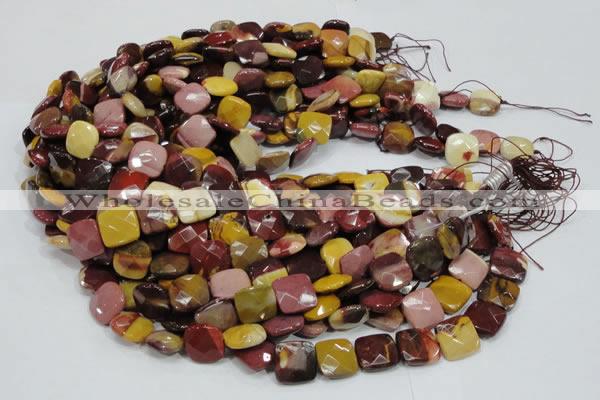 CMK42 15.5 inches 15*15mm faceted square mookaite beads wholesale