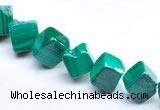 CMN12 A grade 6*6mm cubic natural malachite beads Wholesale