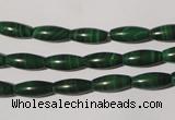 CMN211 15.5 inches 5*12mm rice natural malachite beads wholesale