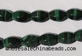 CMN225 15.5 inches 8*12mm faceted rice natural malachite beads