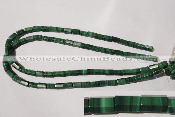 CMN242 15.5 inches 6*10mm faceted tube natural malachite beads