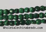 CMN250 15.5 inches 6mm flat round natural malachite beads wholesale