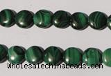 CMN251 15.5 inches 8mm flat round natural malachite beads wholesale