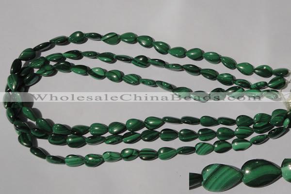 CMN281 15.5 inches 8*12mm flat teardrop natural malachite beads