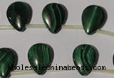 CMN323 Top-drilled 13*18mm flat teardrop natural malachite beads