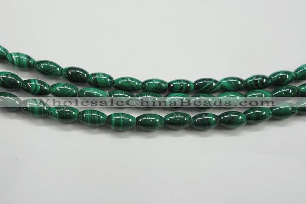 CMN419 15.5 inches 6*9mm rice natural malachite beads wholesale