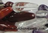 CMQ23 15.5 inches 10*30mm teardrop multicolor quartz beads