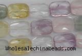 CMQ258 15.5 inches 10*14mm faceted rectangle multicolor quartz beads