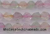 CMQ366 15.5 inches 6mm faceted nuggets mixed quartz beads