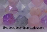 CMQ382 15.5 inches 8mm faceted nuggets mixed quartz beads