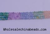 CMQ391 15.5 inches 6mm faceted nuggets mixed quartz beads