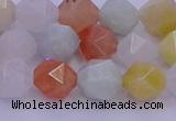 CMQ413 15.5 inches 10mm faceted nuggets mixed jade beads