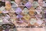 CMQ507 15.5 inches 15*15mm twisted diamond colorfull quartz beads