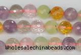 CMQ53 15.5 inches 10mm faceted round multicolor quartz beads